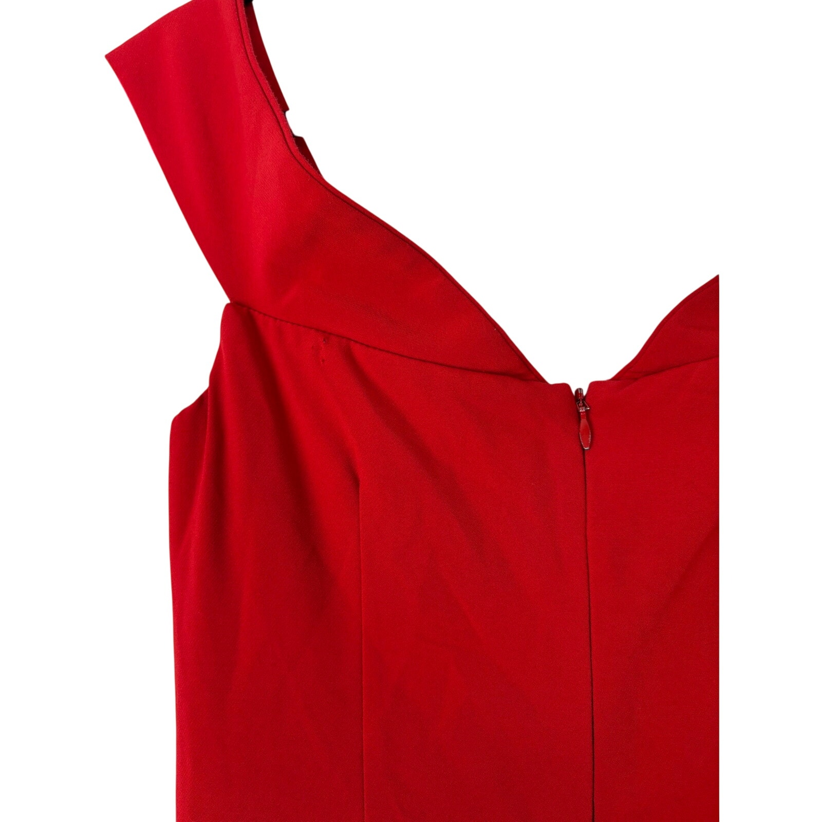 Monique Lhuillier Viviana Red Crepe Gown Size 2 V Neck Formal Evening Maxi — image 7 of 8